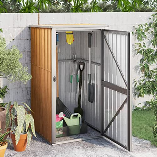 Générique Abri à Outils de Jardin Marron 88x89x161 cm Acier galvanisé, Maison & Jardin, Pelouses & Jardins, Vie en extérieur, Structures extérieures, Cabanes & abris de Jardin, Brun, (Poids 20.02KG)