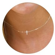 KICKGY Cross Necklace for Women,Dainty Silver Cross Pendant Necklace