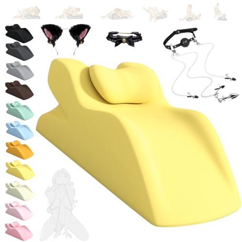 Yagerod Ortofitt Ergonomisches Intimitätskissen für Paare, liborah Kissen, 27° Winkel, Stimulieren Sie Den G-Punkt für Eine Tiefere Befriedigung und Maximalen Genuss -Jedes Mal, Jede Nacht(Hellgelb)