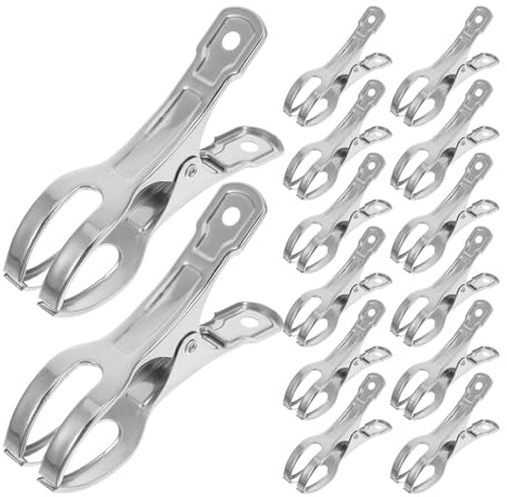 WRITWAA Lot de 30 Pinces de Fixation en Acier Inoxydable pour Couverture de Piscine Clips Antidérapants Grand Format 11 CM Maintien Sécurisé Le Vent Usage Piscine et Linge Extérieur