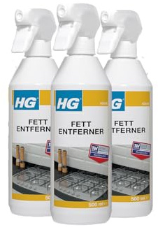 HG Fett Entferner – 3er Set Fettlöser für Küche & Grill Starker Reiniger im Spray