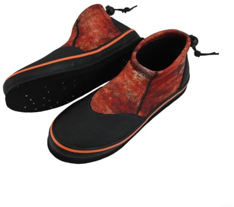 Vasiumic Bottes de pêche pour homme et femme, chaussures de pêche en néoprène de 3 mm avec clous en acier, bottes de pataugeoire antidérapantes en feutre pour randonnée, camping, orange