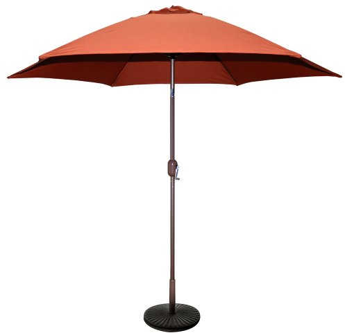 TropiShade 9 ft Bronze Aluminum Patio Umbrella with Rust Polyester Cover (Base not included)
