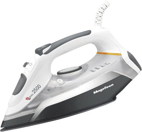 Magefesa Alaia - Plancha de Vapor, 2500W, Suela Cerámica, Antical, Autolimpieza, Golpe de Vapor, Antigoteo, Temperatura Ajustable, Depósito de 350ml