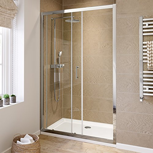 iBathUK 1000mm Modern Sliding 6mm Glass Shower Enclosure Reversible Cubicle Door