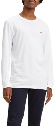 Levi's Homme Long-Sleeve Original Housemark Tee, Cotton + Patch White, L