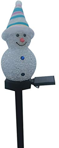 1stück Solarbetriebene Weihnachtsdeko Schneemann Gartenstecker Licht Wasserdichtes Led Bodenlicht Für Außenbereich Dekoration Für Garten Terrasse Weg Und Feste Zufällige Farbe
