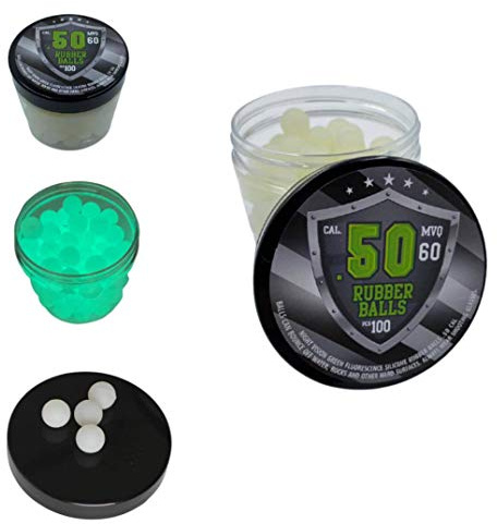 SSR 100 x Night Vision Fluorescent Silicon Rubber Balls Paintballs Glowing in The Dark in 50 Cal. Bolas de Goma Paintballs brillando en la Oscuridad en Calibre 50