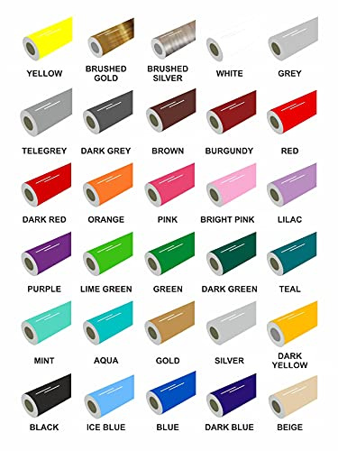 50 Metres x 610mm Gloss Sign Vinyl, Sticky Back Plastic for Signmaking, Vehicle Graphics, DIY, Cupboard Doors, Drawers, Fridges etc, Use Indoors or Outdoors. (Grey)