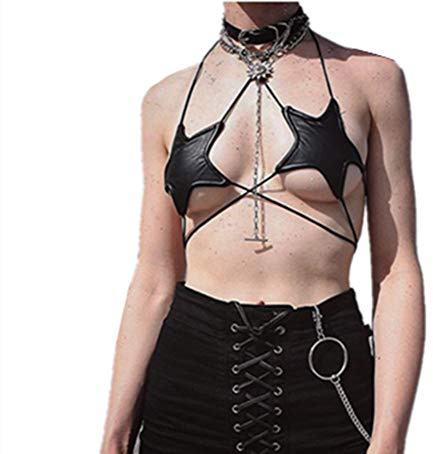 YYUNANG Reggiseno sexy da donna Cut Out Lace-Up, Star Bra Crop Top Star Bikini Top Lace Up Cavezza Bralette Bandeau Camisole, Nero , Taglia Unica