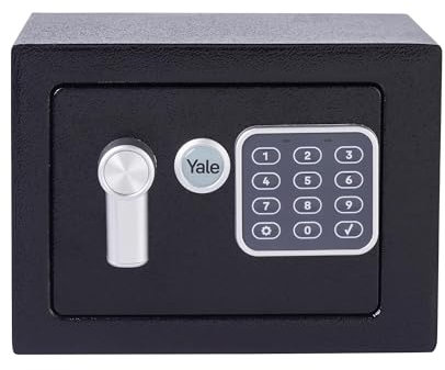 Yale Elektronischer Safe YSV/170/DB2, 3–8-stelliger PIN-Code, Anti-Bumping-Schloss, Auto-Sperre, LED-Indikatoren, gepolsterter Innenraum, Wand/Boden-Montage, Maße 170×230×170 mm, Volumen 3,8 L