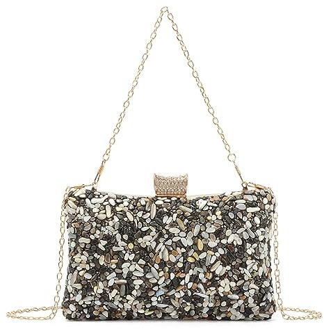 Syrads Vintage Embrague Noche Bolsos Cena Bolsas Damas Pures Boda Fiesta Bolso Monedero,Negro