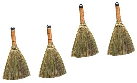 Warmhm 4pcs Elegant Design Broom Kitchen Cleaning Lightweight Strong Broom Tool