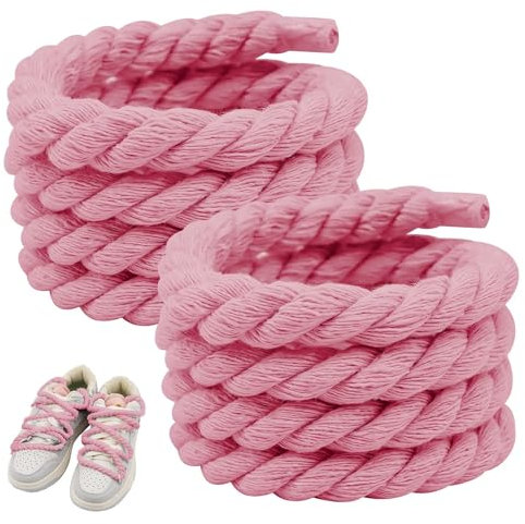 Lotbun 1 Paio Lacci Corda Per Air Force 1, Lacci Corda Rotondi 8 mm (150 cm), Lacci Scarpe Per Scarpe Da Ginnastica, Scarpe Da Corsa, Scarpe Sportive (Rosa)