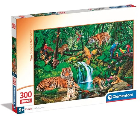 Clementoni Supercolor The Jungle Retreat Kinder Puzzle 300 Teile | 48,5 x 33,5 cm für Kinder ab 9 Jahre - Geschicklichkeitsspiel von Clementoni 21721