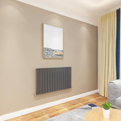 Acezanble∣Flat Panel Radiator 600x1020mm Anthracite Horizontal Single Column Radiator Central Heating Radiators Modern Designer Radiators