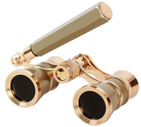 Opernglas, leicht, 3-Fach, kompakt, for Musikkonzerte, ausziehbar, Vintage-Fernglas, Teleskop(Gold)