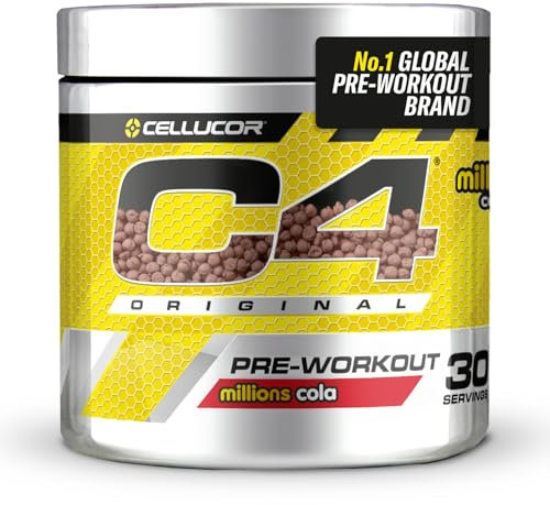 C4 Original Pre Workout Powder, Cola, 30 Servings | Zero Sugar Pre Workout Energy Drink Powder with 150mg Caffeine, 1500mg Creatine Monohydrate, 1600mg Beta Alanine