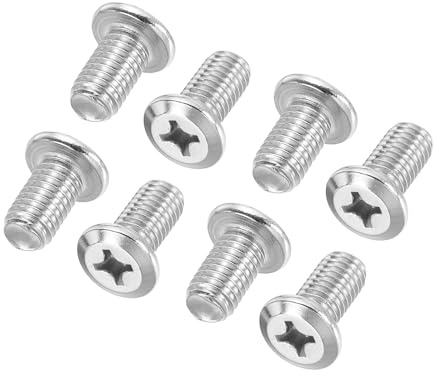 PATIKIL Flachkopfschrauben Punde Kopf Phillips Schrauben, 8 Stück Senkkopfschrauben M8-1,25 x 15 mm Maschinenschrauben 304 Edelstahl 18-8 Vollgewinde Gewindeschrauben für Reparatur Silber