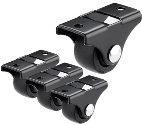 DQRMVV 4PCS Kleine Bockrollen Ohne Bremse, Schwarz, Braun, Tellerrollen, Möbelersatzrollen, Gummiräder, Schubladenrollen, 4 Größen(Size:1inch(25mm),Color:Schwarz)