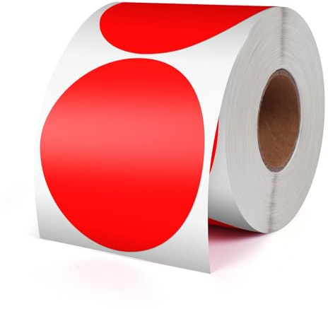 Meitaat Runde Aufkleber Rot 76mm Selbstklebende Farbkodierung Etiketten Rolle kleine Markierungspunkte Round Sticker 500 Stück
