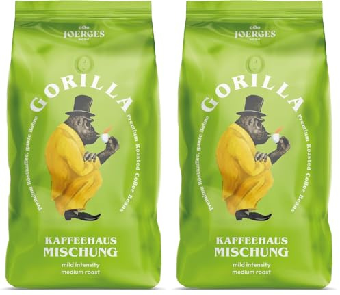 Joerges Gorilla Kaffeehaus-Mischung, 1 kg (Die Verpackung kann variieren) (Packung mit 2)