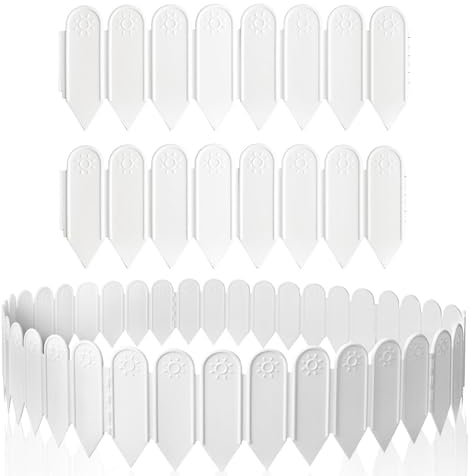 Focenat 10PCS Lawn Edging Border, 4M/13Ft Garden Edging Border, Flexible Garden Edging, Plastic Garden Fence, Yard Pathway Divider, Grass Edging for Garden Path Landscape Decor, 15cm Height