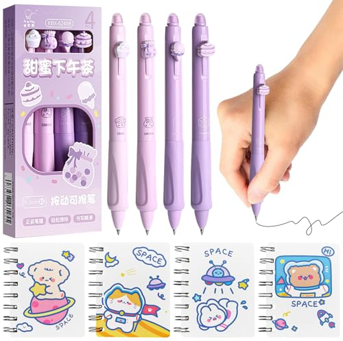SPHERETRON 8 Stück Radierbar Kugelschreiber Set Radierbare Stifte Gelstifte Radierbar einschulung junge einschulung geschenk schulanfang geschenk stifte mädchen(0,5mm Schwarz)