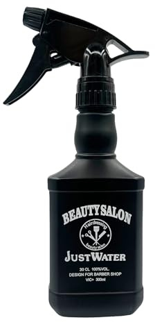 Eson Hair Water Spray Bottle 300ml, Whisky Style Spray Bottle for Hair, Barber Salon Hairdresser, Mist Sprayer,Retro Stylish, Empty Refillable Sprayer for Shaving and Cleaning 300ml (Carbon Black)