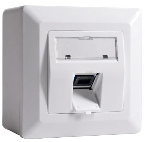 maintec Glasfaser-Anschlussdose 1x Simplex SC-UPC/SC-UPC Aufputz LWL Keystone, geeignet für FTTH, weiß