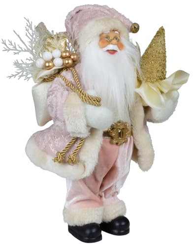 Christmas Paradise stehender Weihnachtsmann Jonte rosa Dekofigur klein (30cm)