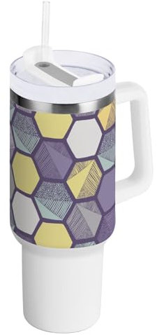 KLL Color Aesthetic - Vaso Coldee al vacío con pajilla, resistente a fugas, botella de agua con aislamiento, reutilizable, taza de viaje para café con asa para escuela, deportes, guardería, campamento