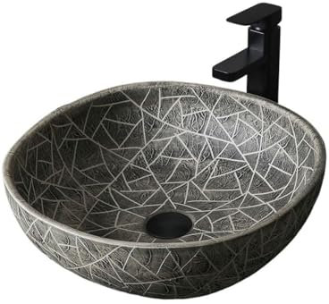 YQINQIN83B Lavabo Lavabo da appoggio Vintage Satinato, lavabo da Bagno, lavabo for Patio Domestico, con Accessori Lavabo Bagno