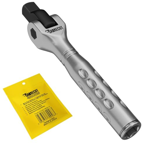 SabreCut 1pc MRSC12 Compact 1/4in Swivel-Head Breaker Bar | 180-degree swivel head, secure spring-ball lock and corrosion-resistant steel provide durable access in tight spaces