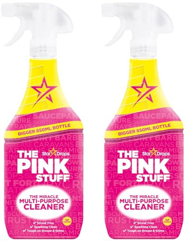 Pink Stuff Multi Purpose Cleaner Powerful All-Purpose Cleaning Solution for Kitchen Bathroom Household Surfaces Tough on Stains Gentle on Surfaces Easy Rinse Formula 850ml X2