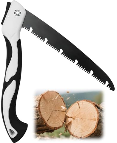 Scie Pliante à Élaguer Pliantes 24cm/9.5inch Pliables Mini Scie à Chaîne Manuelle à Élaguer，Scie de jardin Scie Elagage pour la Coupe D'arbres, le Jardinage, la Chasse Ou le Camping.