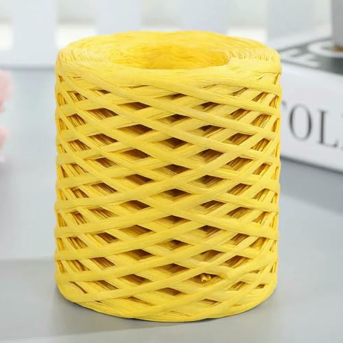 GENPICONG Hilo de Rafia Cuerda de Papel 200 m Rafia para Tejer Tejido a Mano Bricolaje Hornear Embalaje Scrapbooking Cordel Fiesta Manualidades Hilo de Crochet