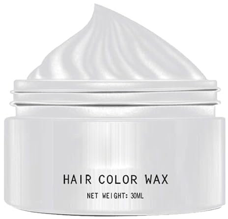 KOAHDE Tinte de pelo blanco natural, color blanco, unisex, color de pelo natural, color blanco, tinte de pelo, cera para fiestas, cosplay, Halloween, cera para fiestas, 30 ml