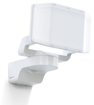 Steinel LED Strahler XLED Protect Weiß, Panorama Flutlicht, LED Panel voll schwenkbar, 3000 K warmweiß, 13.6 W, IP54