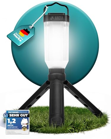 ARCTA® Campinglampe aufladbar 3500mAh – Kompakte LED Outdoor Lampe mit Touch-Dimmung – 160 Lumen, IPX7 wasserdicht, 170 Std. Laufzeit – USB-C Zeltlampe für Camping & Wandern