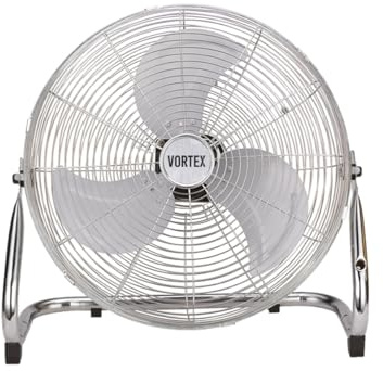 Vortex Floor Standing Fan – High Velocity Chrome Air Circulator for Home, Garage, Gym, Office – 9, 12, 16, 18 Sizes – 3 Speed Free Standing Cooling Fan (18 Inch)