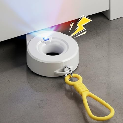Verrou de porte portable avec alarme pour voyage – Butée de porte antivol 70 dB pour écart de 0,7 à 2,4 cm, butées de porte 2 en 1 sans perçage pour maison, appartement, bureau, hôtel, voyage