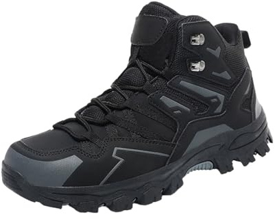 Halkfria skor för dam - vandringsskor utomhus skor ökad dämpning sneakers trendiga ortopedisk sko med stöd för plantar valvsko hög sneaker, En svart, 44 EU