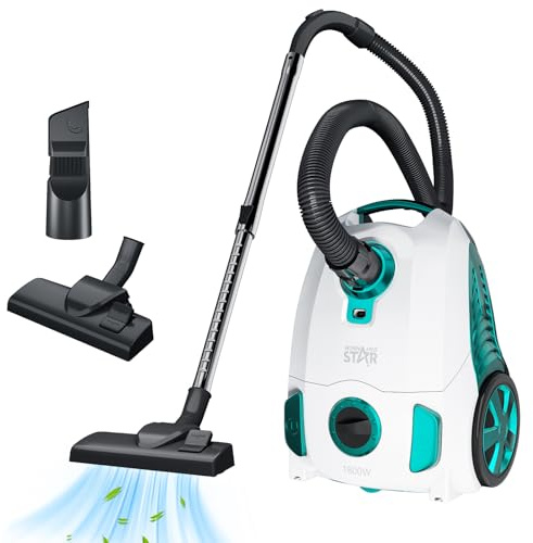 QIAKEFE Compact Aspirateur avec Sac 1800W avec Filtre HEPA
