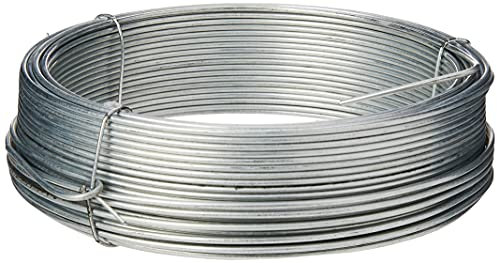 Merriway BH00326 Galvanised Coated Garden Wire, (97.5ft) 14 Gauge 1/16 inch Thickness , Grey, 1.6 mm x 30 m