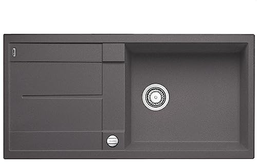 BLANCO METRA XL 6 S | Granitspüle aus SILGRANIT felsgrau | [100x50x20,2 cm] | für 60 cm breite Unterschränke | Reinigungsfreundlich | Großes Becken | reversibel