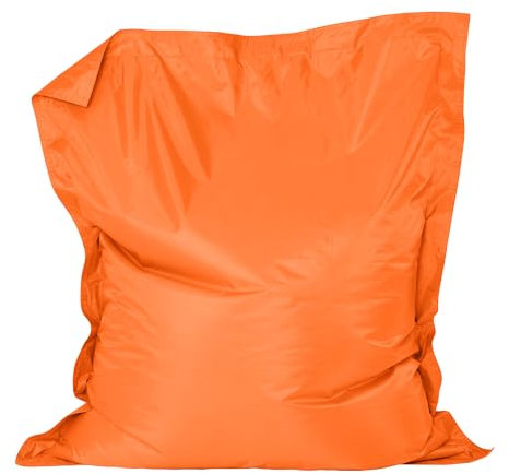 Bean Bag Bazaar Kids Bean Bag, Orange, Water Resistant Fabric, Floor Cushion, Beanbag for Indoor and Outdoor Use with Filling Included, 125cm x 100cm, Gaming, Bedroom, Playroom, Garden