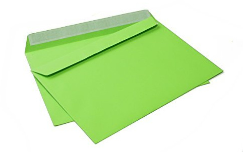 Briefumschläge DIN C5 162 x 229 mm grün 120g/m² ohne Fenster haftklebend (Artikel: 308A) (500)