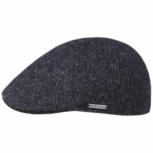 Stetson Texas Classic Wool Flatcap Herren Baumwollfutter Schirmmütze Herbst Winter dunkelblau XXL (62-63 cm)