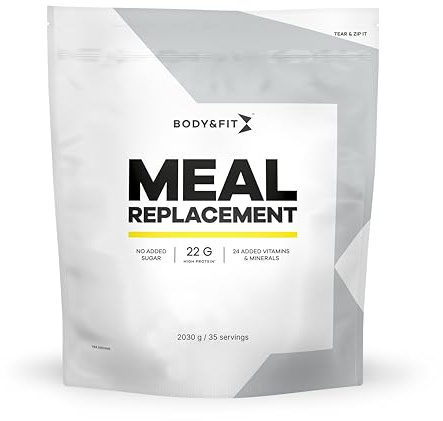 Body & Fit Kalorienarmes Meal Replacement, Mahlzeitenersatz, Mahlzeitshake, Whey- und Milcheiweiß - Gewichtsverlust Shake - Banane - 2030 Gramm (35 Shakes)